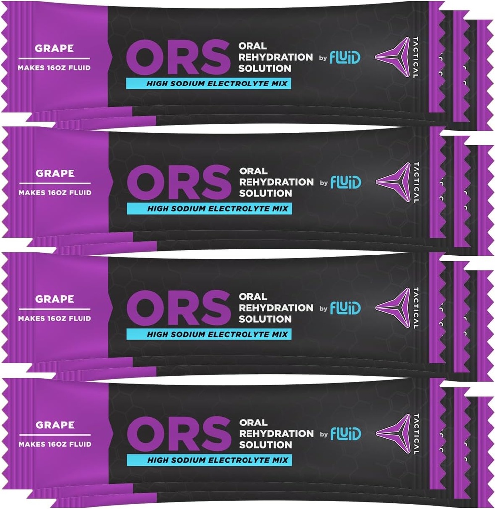 Fluid Tactical - ORS Extreme Dehydration Electrolytes, Grape | 12 Count Stick Packs 2