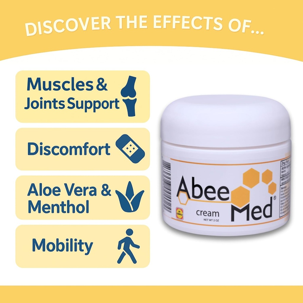 Bee Venom Cream - Natural Apitoxin with Bee Pollen, Chamomile, Menthol - Bee Venom Joint Cream for Muscle, Bone & Joints, Quick Relief, Sprains, Strains - Extra Strength Formula - 2oz 5