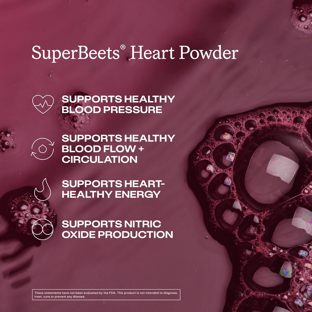 HumanN SuperBeets Beetroot Powder - Nitric Oxide Boost for Blood Pressure, Circulation & Heart Health Support - Non-GMO Superfood Supplement - Original Apple Flavor, 30 Servings 4