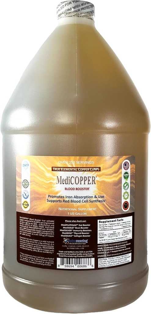 True Colloidal Copper Dietary Supplement - 1 US Gallon in Opaque BPA-Free Plastic Jug 3