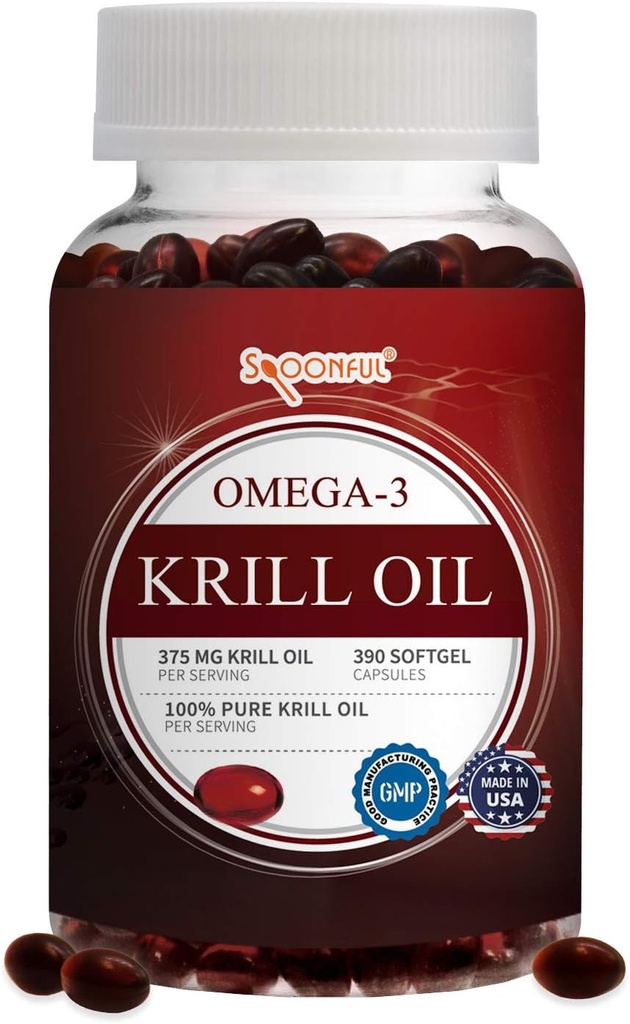 Krill Oil Mini Softgels - Omega-3, DHA, EPA - 130 Servings