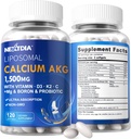 2 Pack Liposomal Calcium AKG Supplement 1500mg with Vitamin D3 & K2 for Women & Men, Calcium Supplement with Magnesium Glycinate, Boron, Probiotics & Vitamin C for Bone Strength & Energy, 240 Softgels 2
