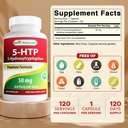 Best Naturals 5-HTP 50 mg 120 Capsules, 5 HTP Capsules Supports Relaxation & restful Sleep (360 Count(Pack of 3)) 3