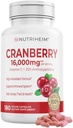 Cranberry Extract Pills Supplement 25% Proanthocyanidins with Vitamin C - Urinary Tract, Skin, Immune Support - 180 Veggie Capsules - Non-GMO, Gluten-Free, Vegan Friendly 2
