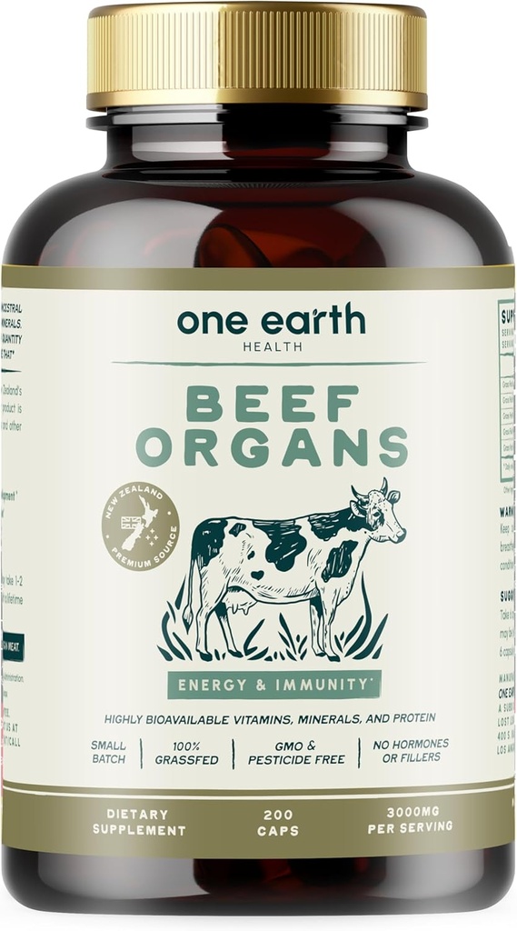 One Earth Health Bundle Savings! - Beef Organs and Thymus. 100% New Zealand Pasture Raised Cattle. 4