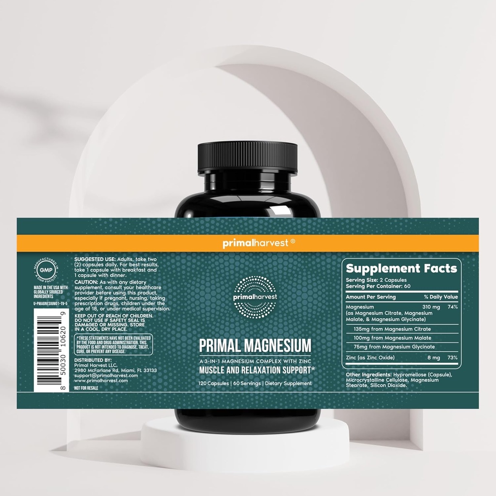 Primal Harvest Total Male+ & Magnesium Supplement Optimize Men’s Health with Targeted Nutrients for Vitality & Recovery 2 Pack Bundle 6