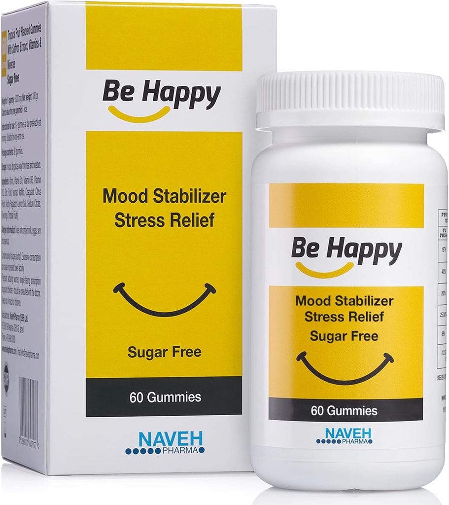 NAVEH PHARMA Be Happy Saffron Supplements for Adults – Stress-Relief, Focus Gummies with Saffron Extract, Vitamin D, and Vitamin B12 – Great-Tasting, Sugar-Free Mood Support Supplement, 60 Ct. 2