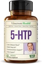 5HTP Serotonin Supplements for Women & Men. Sleep Aid & Occasional Stress Support - 5 HTP Plus Supplement 200 mg with Calcium for Sleep, Calm Mood, & Neurotransmitter Support. 60 Capsules made in USA 2