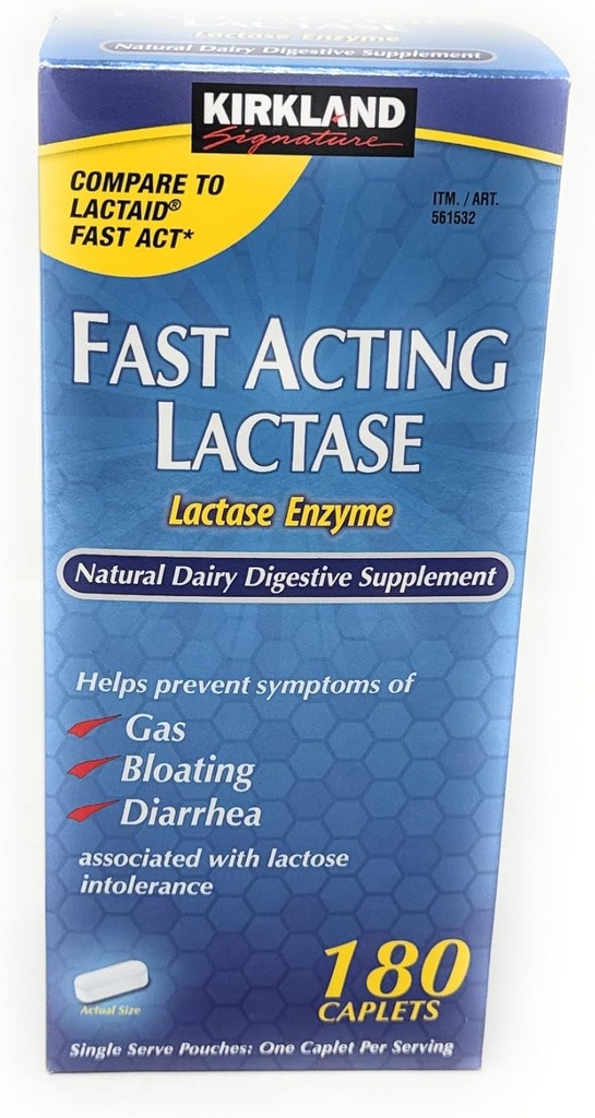 Kirkland Signature Fast Acting Lactase - 180 Caplets 2