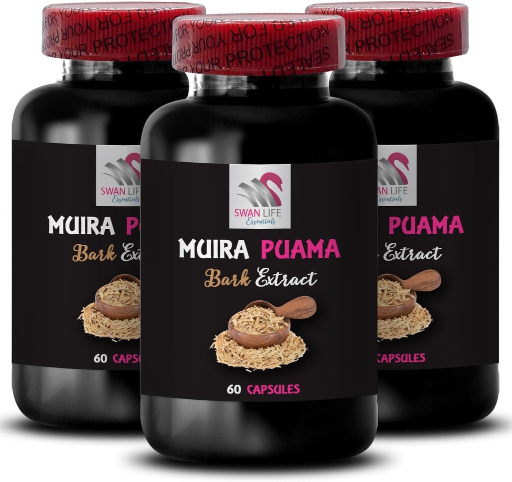Adventure Activation - MUIRA PUAMA BARK EXTRACT - Focus Enhancement, Energy Recharge, Herbal Source, Dynamic Energy Boost, Botanical Blend, Vital Power, Strength Support 3 Bottles 180 Capsules 2