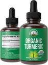 Turmeric Curcumin with Black Pepper USDA Organic Liquid Drops Vegan Extract for Women and Men. for Immune + Digestive Support. High Bioavailability Herbal Tincture Supplement. Zero Sugar, Gluten Free 2