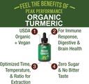 Turmeric Curcumin with Black Pepper USDA Organic Liquid Drops Vegan Extract for Women and Men. for Immune + Digestive Support. High Bioavailability Herbal Tincture Supplement. Zero Sugar, Gluten Free 3