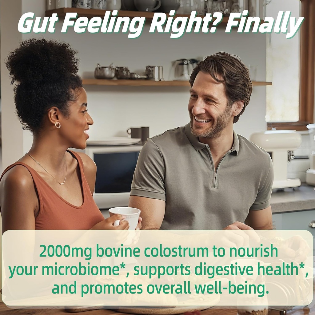 Colostrum Gummies 2000mg, Organic Bovine Colostrum Supplement for Muscle Growth, Energy Boost, Gut Health, Hair, Gluten Free, Calostro Bovino para Adultos Organico, 60 Count 6