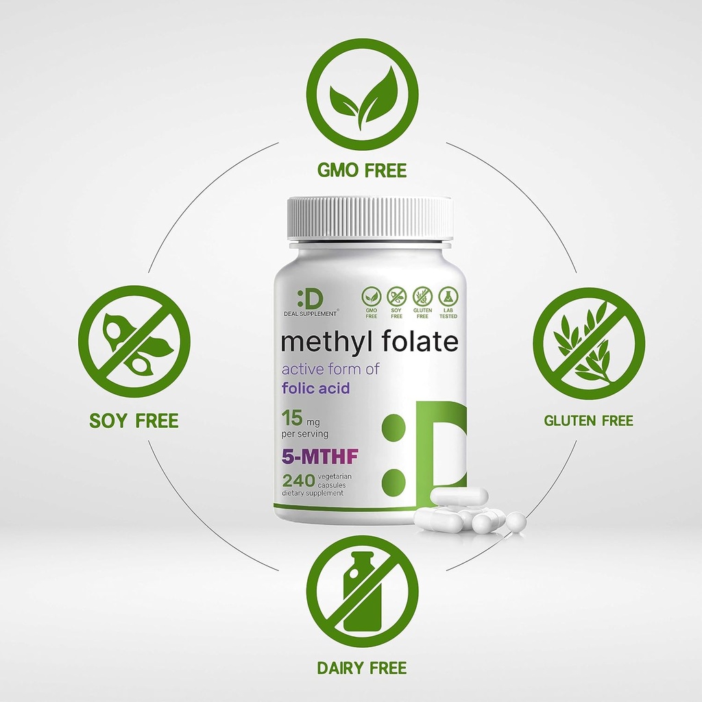 L-Methylfolate 15mg - Active Folic Acid Supplement