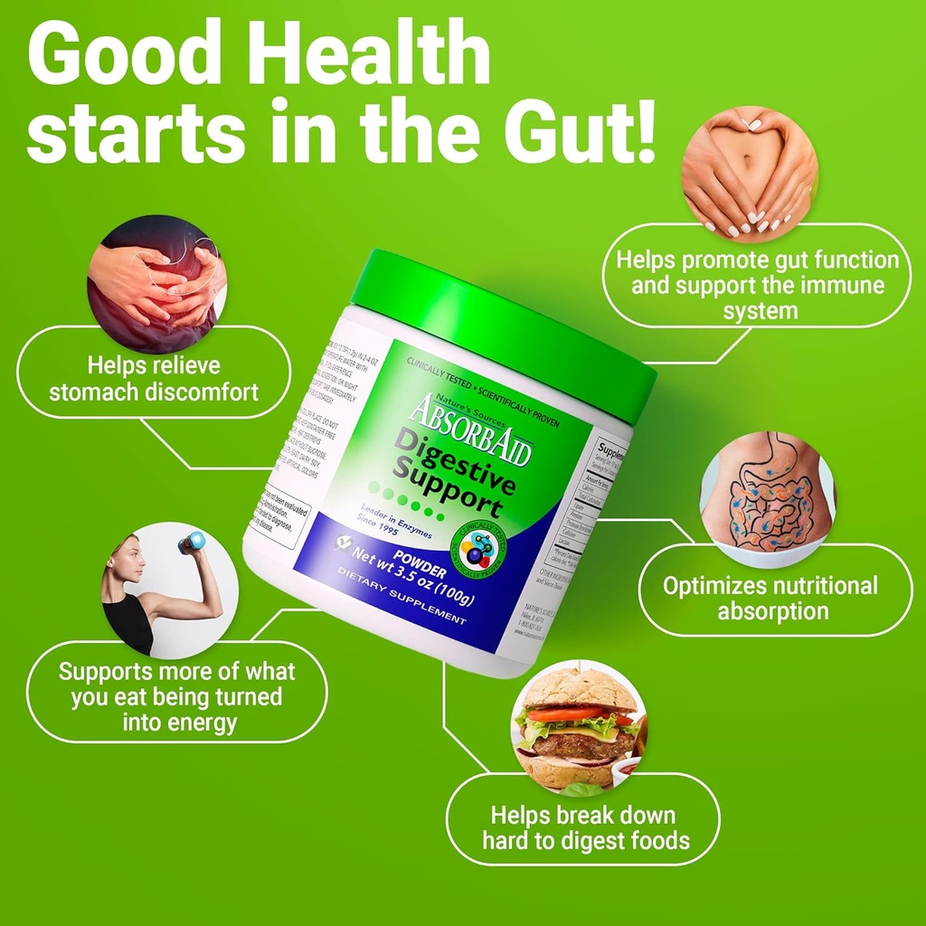 AbsorbAid Digestive Enzymes 100 Grams, Proven to Increase Vital Nutrient Absorption by up to 71% 5