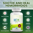 Hem Hero Extra Strength Hemorrhoid Treatment - Reduce Swelling, Soothe Itching & Irritation - 100% Natural - 42 Vegetarian Capsules 4