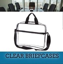 Clear Portfolio Briefcase Messenger Bag with Handles Work Document Storage Holder Transparent Travel File Organizer with Front Zipper Pouch & Pen Pocket On Side 3