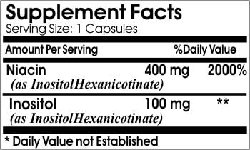 Flush Free Niacin 500mg // 100 Capsules // Pure // by PureControl Supplements 3