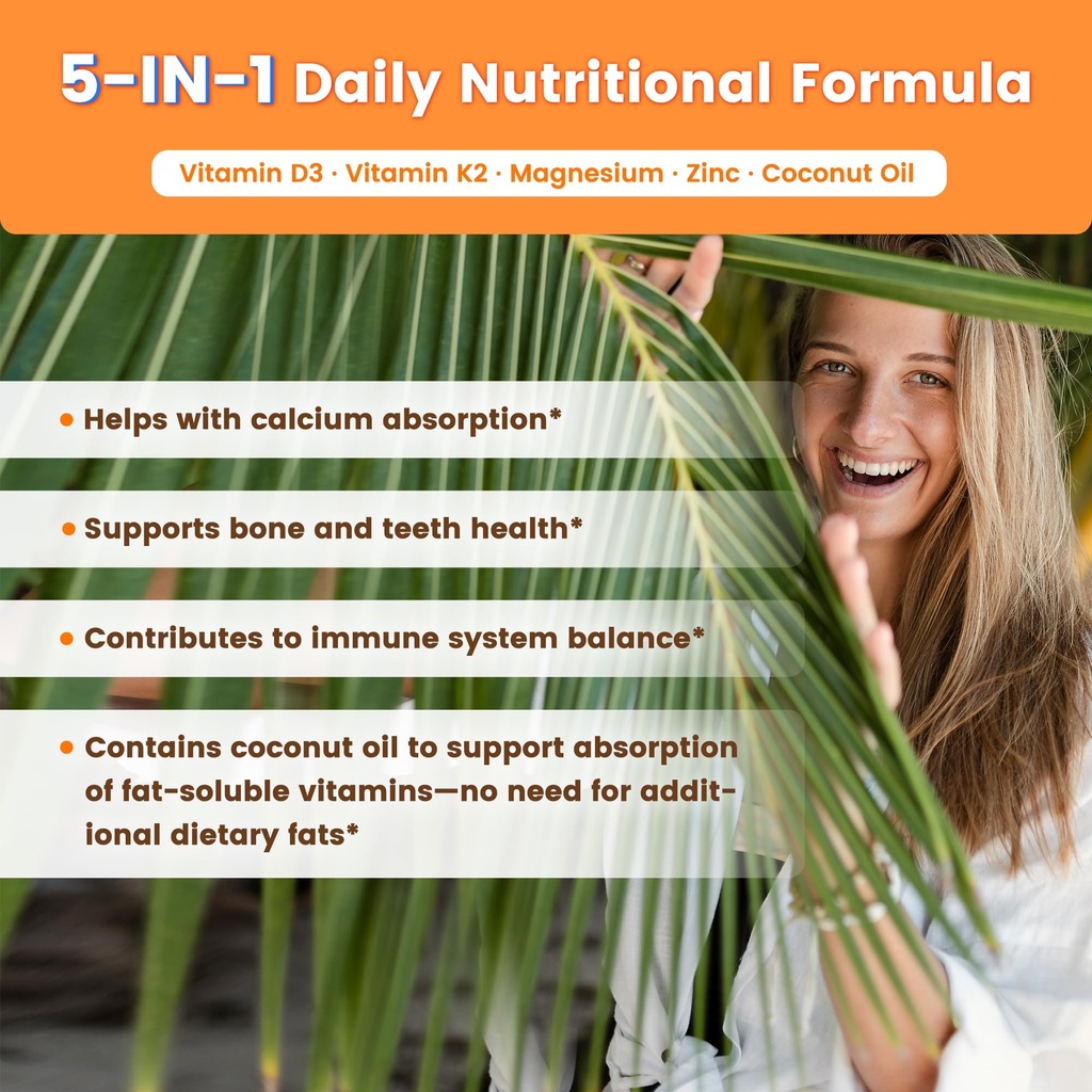 VEV D3 K2 Vitamin Supplement - Energy & Bone Support