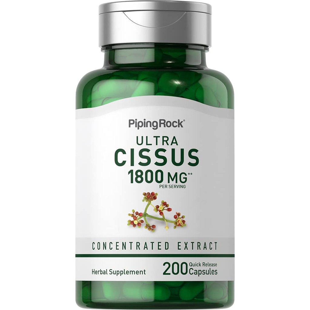 Piping Rock Cissus Quadrangularis Supplement | 200 Capsules | Ultra Concentrated Herbal Extract | Non-GMO, Gluten Free