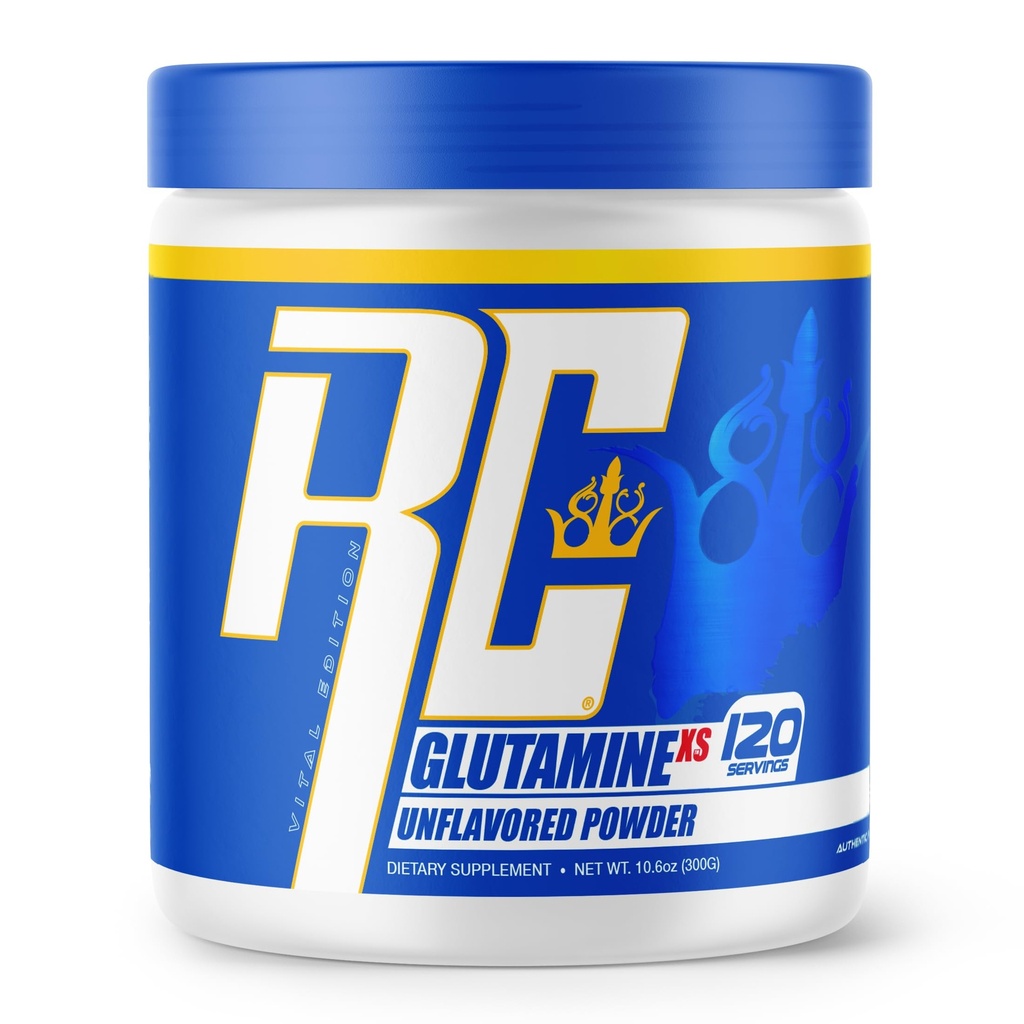 Ronnie Coleman Signature Series Glutamine Powder, Supplement for Post Workout Muscle Recovery, Supplements with L-Glutamine for Men and Women, Strength Support, Unflavored Drink Mix, 120 Servings