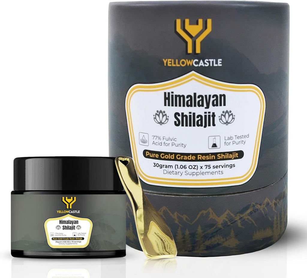 Himalayan Shilajit Resin | High Potency Pure Shilajit for Men & Women - 85+ Trace Minerals, 75%+ Fulvic Acid Energy Boost, Immune Support, 75 Serving Organic Resin with Lab Test Report, 400mg