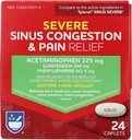 Rite Aid Daytime Severe Sinus Congestion & Pain Relief - Acetaminophen, 325 mg - 24 Caplets | Multi-Symptom Non-Drowsy | Relief | Cold and Flu | Cold & Sinus Medicine for Adults