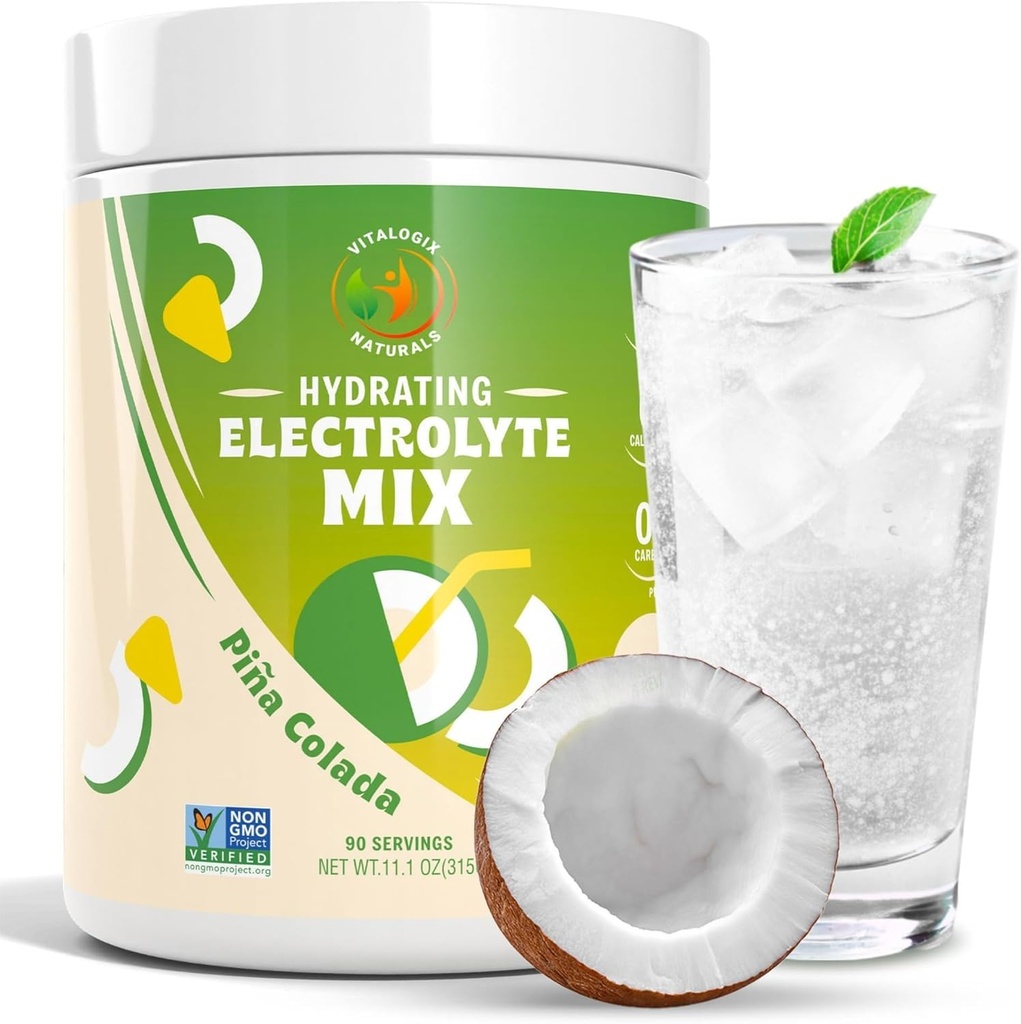 Electrolyte Powder – Sugar-Free Hydration Mix with Magnesium, Potassium, Calcium & Sodium | Zero Carb Electrolyte Drink for Muscle Recovery, Cramp Relief & Energy | 90 Servings