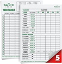 SWOOC Games® - 5 Big Premium Laminated Yardzee & Farkle Score Cards (11.5in x 8in) with Rules - Large Reusable Dry Erase Pads for Giant Outdoor Dice