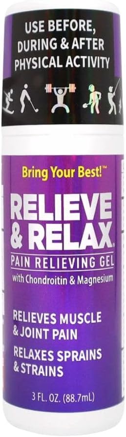 Relieve & Relax Pain Relief Roll On - Extra Strength, Fast Action, Mess-Free Topical Analgesic - Soothe Sore Muscle & Joint, Back, Knee, Foot, Hand Pain Relief - HSA/FSA Eligible - 3 Fl. Oz, 1-Pack