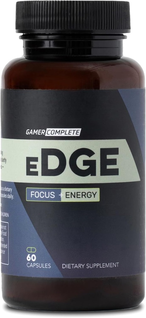 Edge, Brain, Energy, and Focus Supplement | Nootropic Capsules to Boost Performance, Concentration, and Fuel Body & Mind with Vitamins for Mental Clarity and Energy | 60 Capsules
