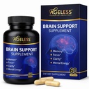 Ageless Brain Supplements for Memory and Focus 1000 MG | Cognitive Improvement | Formulated with Clinically Studied Ingredients | Support Mental Clarity & Neuro Health | Vitamin B6, B12, 60 Capsules