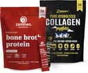 Bone Broth Protein Powder Packets + Collagen Peptides Powder Travel Packets(Type I, III)