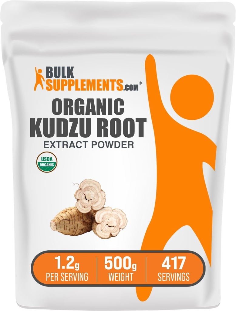 BulkSupplements.com Organic Kudzu Root Extract Powder - Kudzu Root Supplement, Herbal Supplement - Gluten Free, 1.2g per Serving, 500g (1.1 lbs) (Pack of 1)