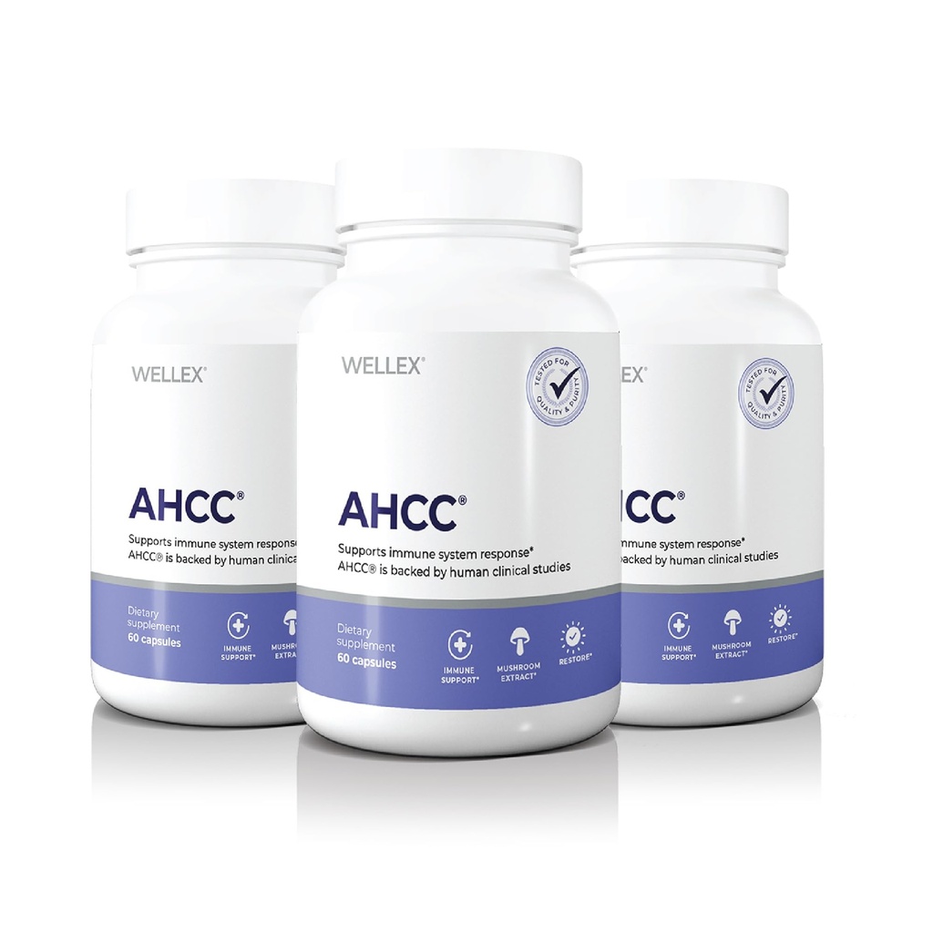 Papillex AHCC Supplement - Maximum Strength - Natural Immune Support Extract - Maintains Natural Killer Cell Activity - 20+ Human Research Studies - 60 Veggie Capsules (3 Pack)