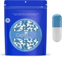 Capsuline Colored Size 0 Empty Gelatin Capsules Blue/White 10000 Count |Kosher & Halal Certified |Gluten Free