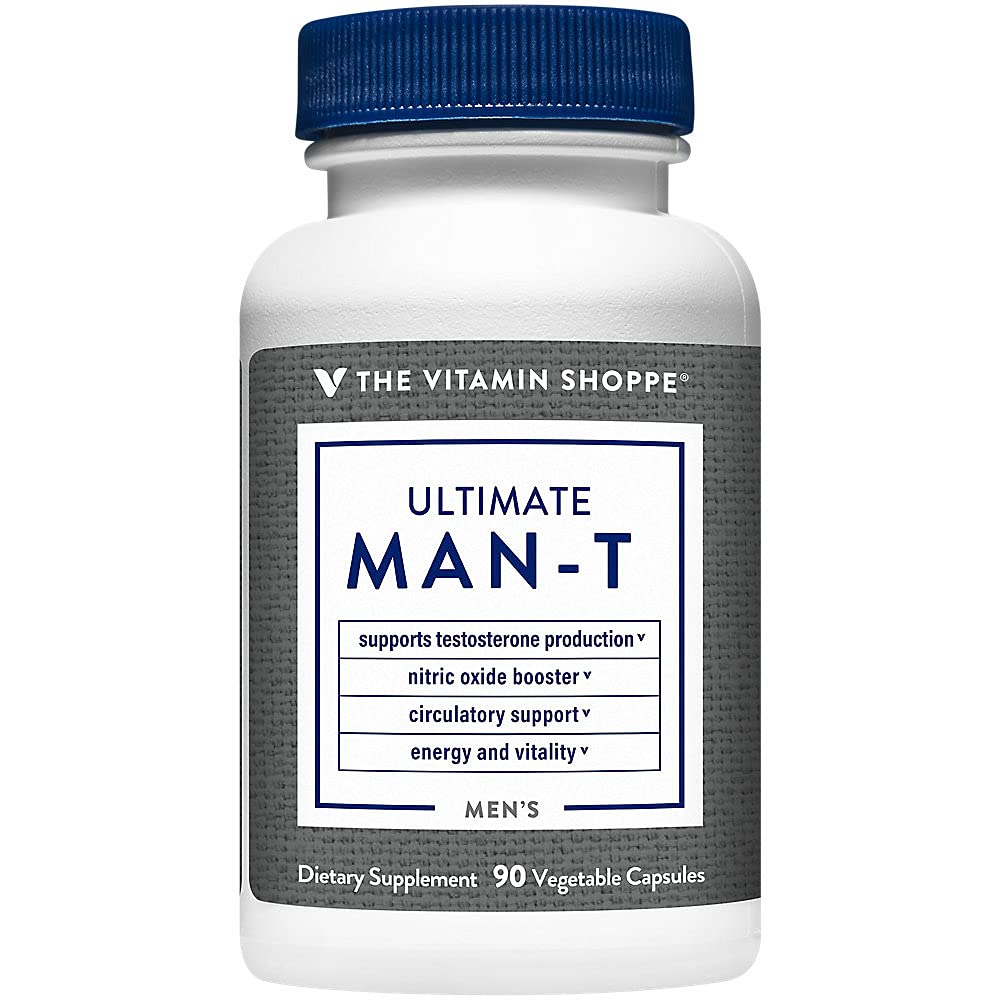 The Vitamin Shoppe Testosterone Booster - Male Vitality Performance & Energy | Tribulus Fenugreek Blend | 90 Veggie Caps | Men's Health