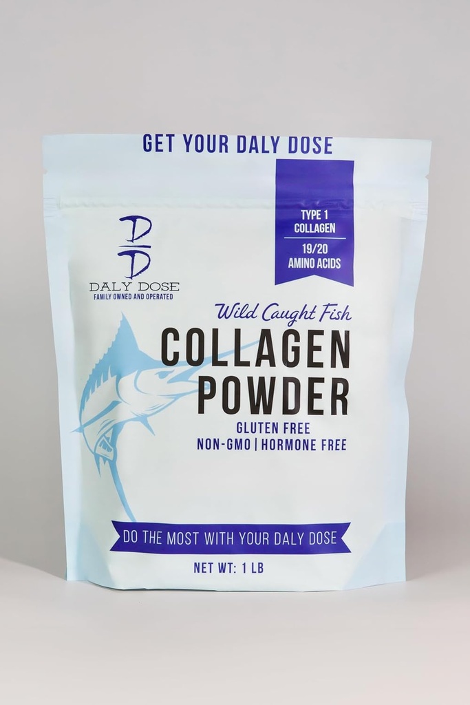 Fish Collagen, 1lb Bag, 37 Servings, 12g of Protien Per Serving, Gluten Free, Keto and Paleo Friendly, 0 Sugar, Non-Irradiated