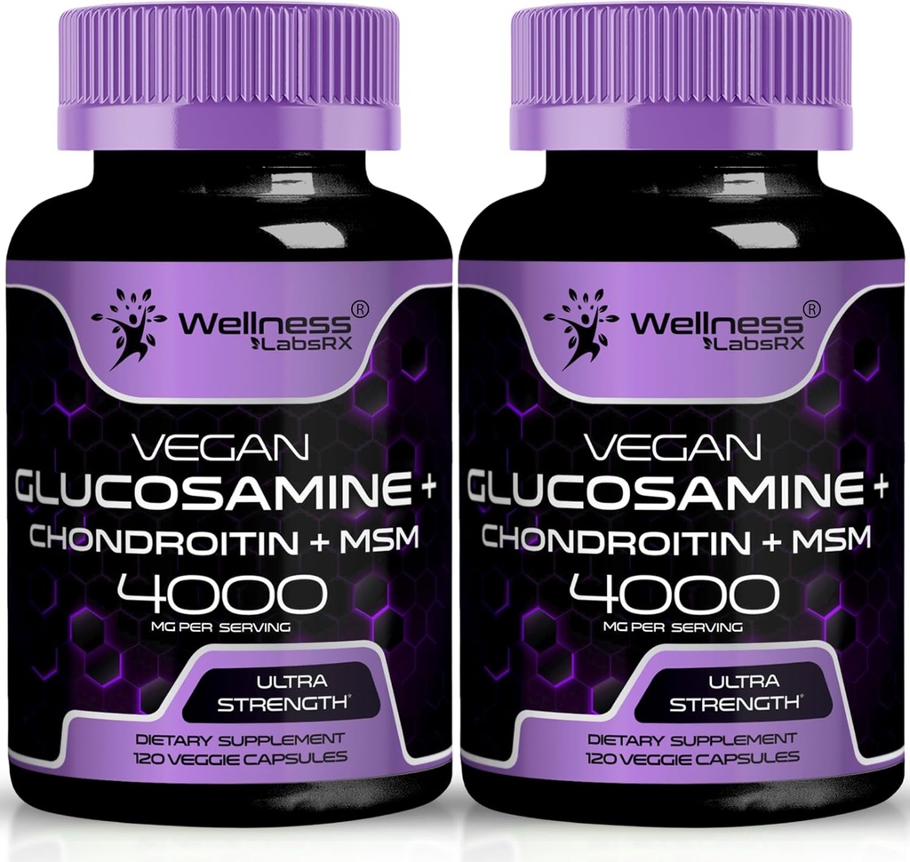 WELLNESS LABSRX Glucosamine Chondroitin MSM - 4000mg - 240 Count