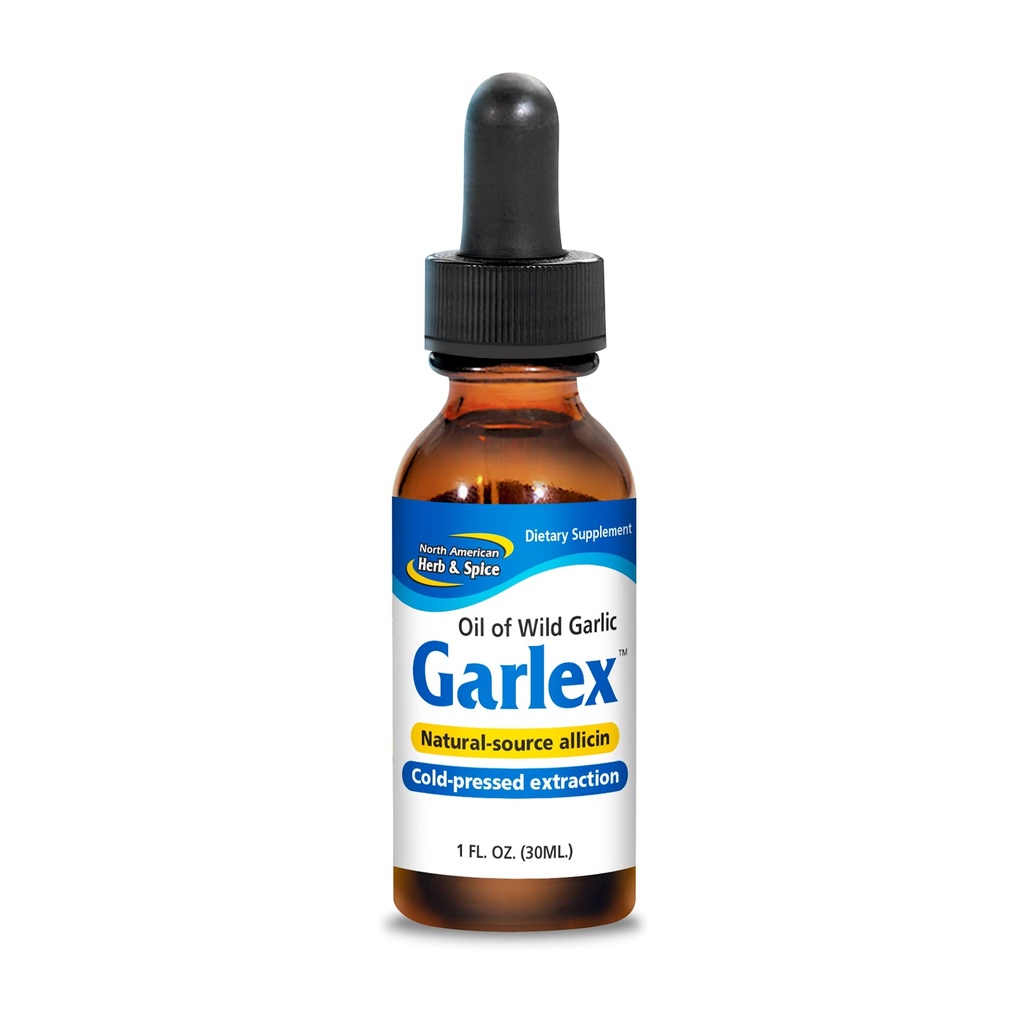 NORTH AMERICAN HERB & SPICE Garlex - 1 fl. oz. - Oil of Wild Garlic - Contains Coriander, Basil, Ginger, Fennel, Oreganol P73 - Non-GMO - 110 Servings