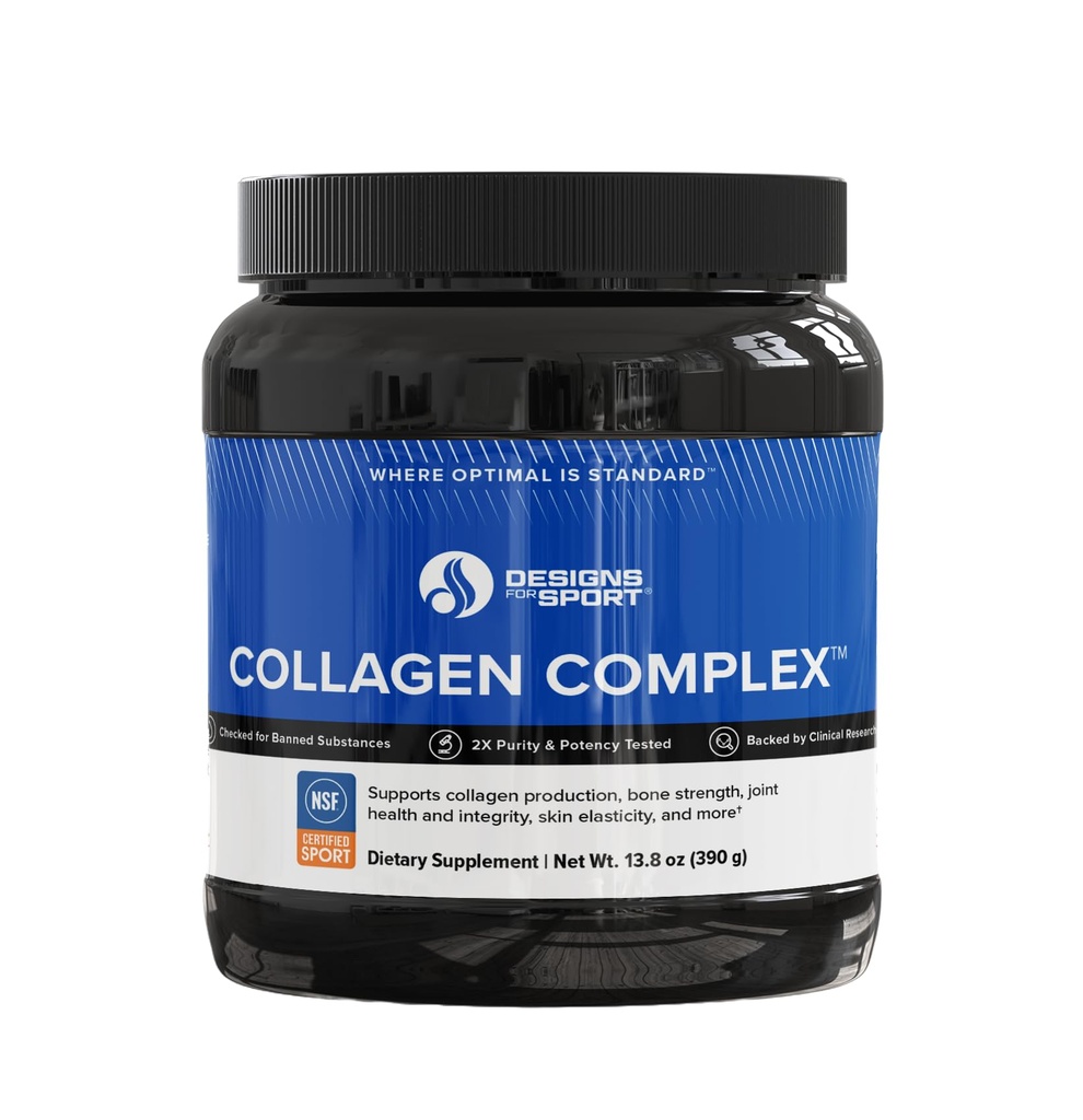 Designs for Sport Collagen Complex - NSF Certified for Sport Collagen Peptides Powder - Collagen for Joints, Bone Strength, Skin Elasticity (13.8 oz)