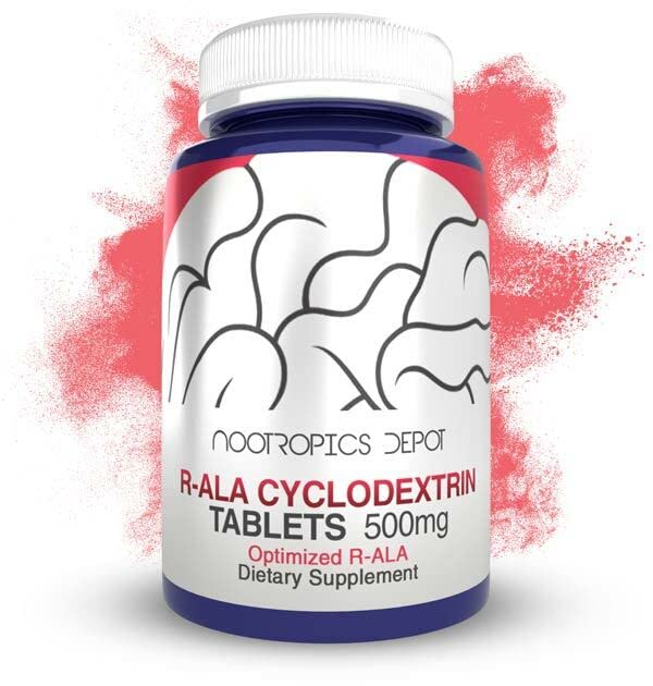 Nootropics Depot R-ALA Cyclodextrin Complex Tablets | 500mg | Optimized R-Alpha Lipoic Acid | 30 Count