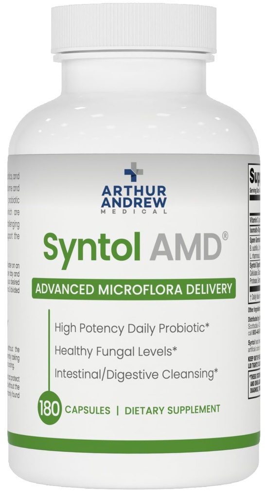 Arthur Andrew Medical, Syntol, 3-in-1 Formula with Probiotics, Prebiotic Fiber & Yeast Cleansing Multi-Enzymes, 180