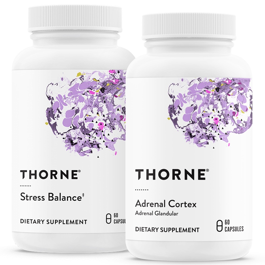 THORNE - Adrenal Support Bundle - Stress Balance & Adrenal Cortex Combo - Stress Balance and Adrenal Cortex - 30 to 60 Servings