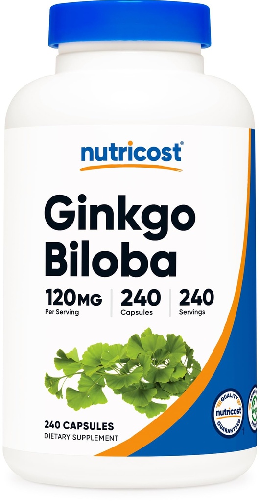 Nutricost Ginkgo Biloba 120mg, 240 Capsules - Extra Strength Ginkgo Biloba Extract - Gluten Free & Non-GMO