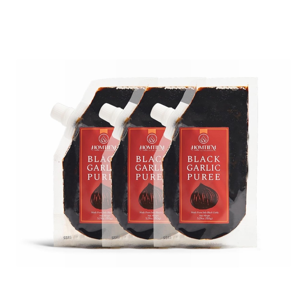 Homtiem Black Garlic Puree 150g. (Made from 100% Solo Black Garlic), Fermented for 90 Days, Non-GMO, Ready to Eat for Snacking and Cooking (3)