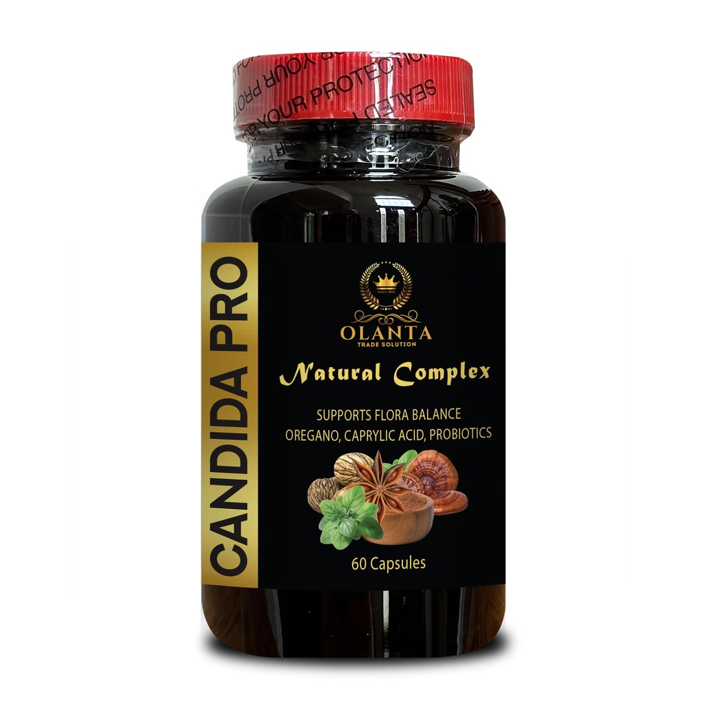 Candida PRO Complex - Vitamin for Gut Health, Oregano Leaf Supplement, Candida Cleanse Gut and Colon Support, Immune Support - 1 Bottle 60 Capsules