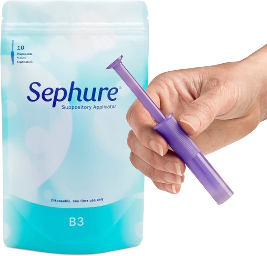 Easy-to-Use Suppository Applicator for Women and Men, Disposable Applicator for Suppositories for Constipation from Various Brands, 1-Pack, 10-Count, Size B3
