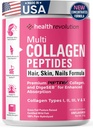 Multi Collagen Peptides Powder – Types I, II, III, V, X, Hydrolyzed Collagen for Women, 99% Absorption, Skin Hair Nails Joints, Triple Refined - No Clumping, Non-GMO, Gluten Free, Grass Fed Unflavored