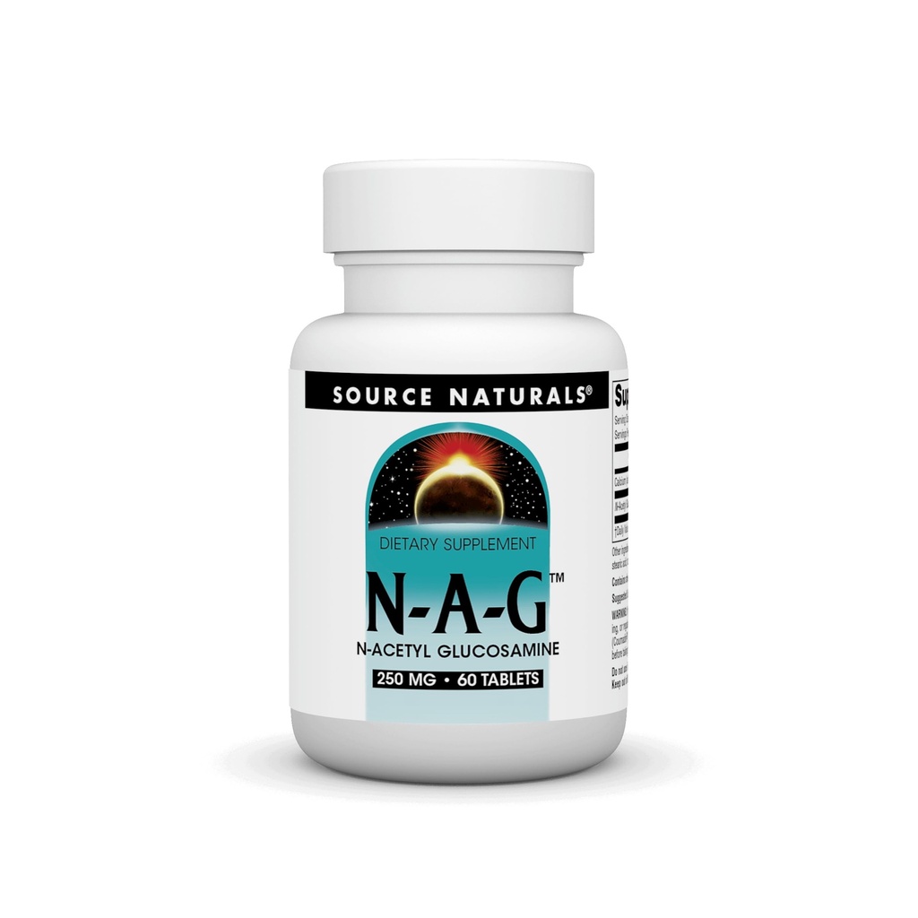 Source Naturals N-A-G, N-Acetyl Glucosamine for Joint Support and Intestinal Lining*, 250 mg - 60 Tablets